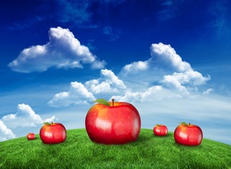 Poster - Composite image of red apples