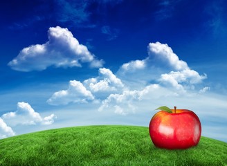 Poster - Composite image of red apple