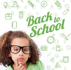 Poster - Composite image of back to school message with icons