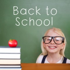 Poster - Composite image of cute pupil smiling