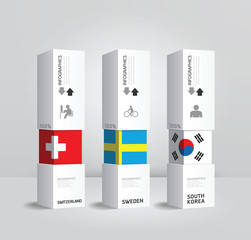 vector infographic Modern box national Design Minimal style temp