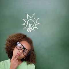 Poster - Composite image of cute pupil thinking