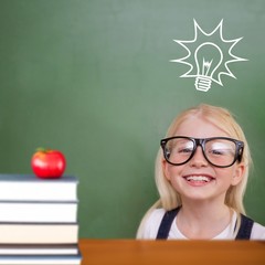 Poster - Composite image of cute pupil smiling