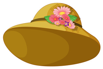 Poster - A hat with blooming flowers