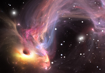 Wall Mural - heavy black hole absorbing gas and dust from around