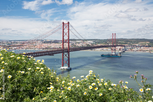 Naklejka na szafę Lisbonne : pont du 25 avril depuis le Cristo Rei