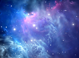 Blue space nebula