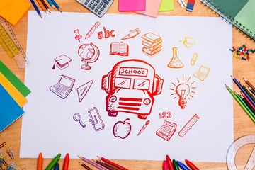Poster - Composite image of education doodles