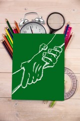 Poster - Composite image of hands touching