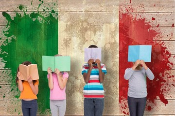 Poster - Composite image of elementary pupils reading