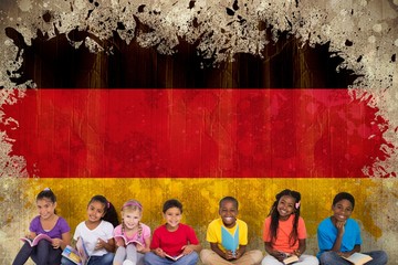 Poster - Composite image of elementary pupils reading books