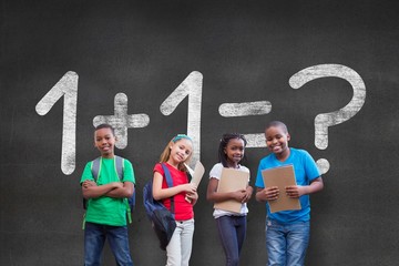 Poster - Composite image of cute pupils smiling at camera