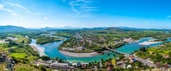 Wall Mural - Panoramic view at Albanian nature