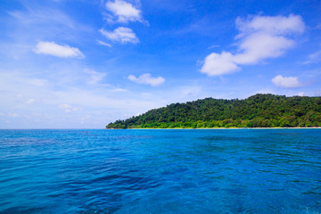 Wall Mural - Beach of tropical crystal clear sea, Tachai island, Andaman, Tha