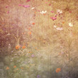 dreamy background with color daisy flowers, clitter candid light