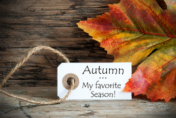 Label with Autumn My Favorite Season on it