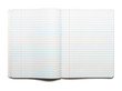 Open Composition Book on White
