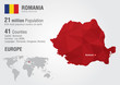 Romania world map with a pixel diamond texture.