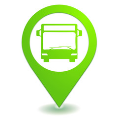 Wall Mural - bus sur symbole localisation vert