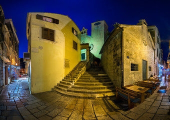 Fototapete - Stairway to Old Church in the Town of Omis, Croatia