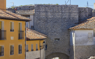 houses built to an ancient defensive wall