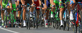 cyclists ride  during the international race