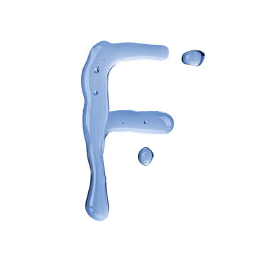 Water Alphabet Letter. Letter F