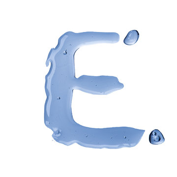 Water Alphabet Letter. Letter E