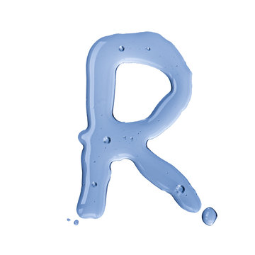 Water Alphabet Letter. Letter R