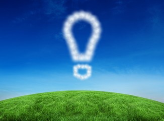 Aufkleber - Composite image of cloud in shape of exclamation mark