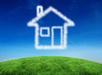 Aufkleber - Composite image of cloud in shape of house