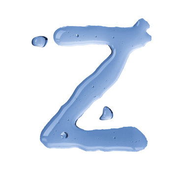 Water Alphabet Letter. Letter Z