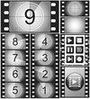 Vintage movie countdown, silent 35mm/135 photo film frames