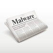 malware word on newspaper