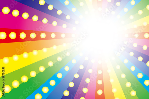 Background Wallpaper Vector Illustration Design Free Free Size Charge Free Colorful Color Rainbow Show Business Entertainment Party Image 背景素材壁紙 レインボー 虹 虹色 七色 放射放 射状 光の玉 Buy This Stock Vector And Explore