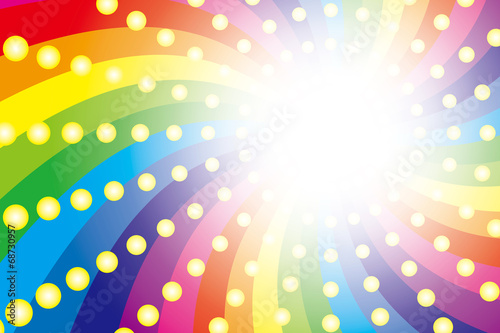 Background Wallpaper Vector Illustration Design Free Free Size Charge Free Colorful Color Rainbow Show Business Entertainment Party Image 背景素材壁紙 レインボー 虹 虹色 七色 放射放 射状 光の玉 Buy This Stock Vector And Explore