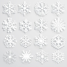 Set Of Paper Snowflakes