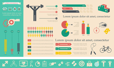 Wall Mural - Fitness infographic