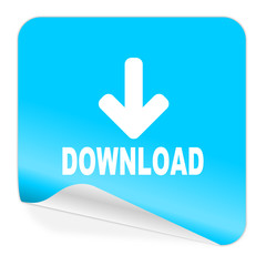 Leinwandbilder - download blue sticker icon