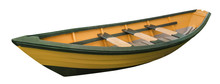 New England dory rowboat on white, isolated