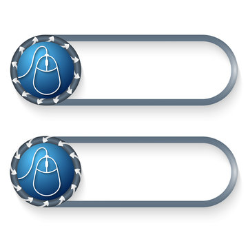 set of two buttons with arrows and mouse icon