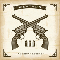 Wall Mural - Vintage Western Revolvers