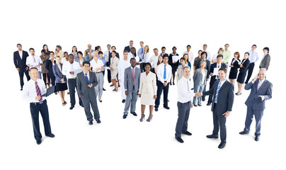 Poster - Group of business people Isolated on White