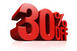 © yodiyim - 3D render red text 30 percent off.