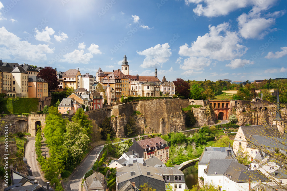 Obraz na płótnie Top view of beautiful Luxemburg city w salonie