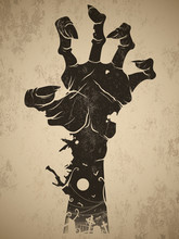 Vintage Halloween Icon - Zombie Hand