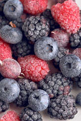 Wall Mural - Frozen berries close-up