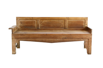 Wall Mural - vintage wooden sofa (with clipping path) isolated on white