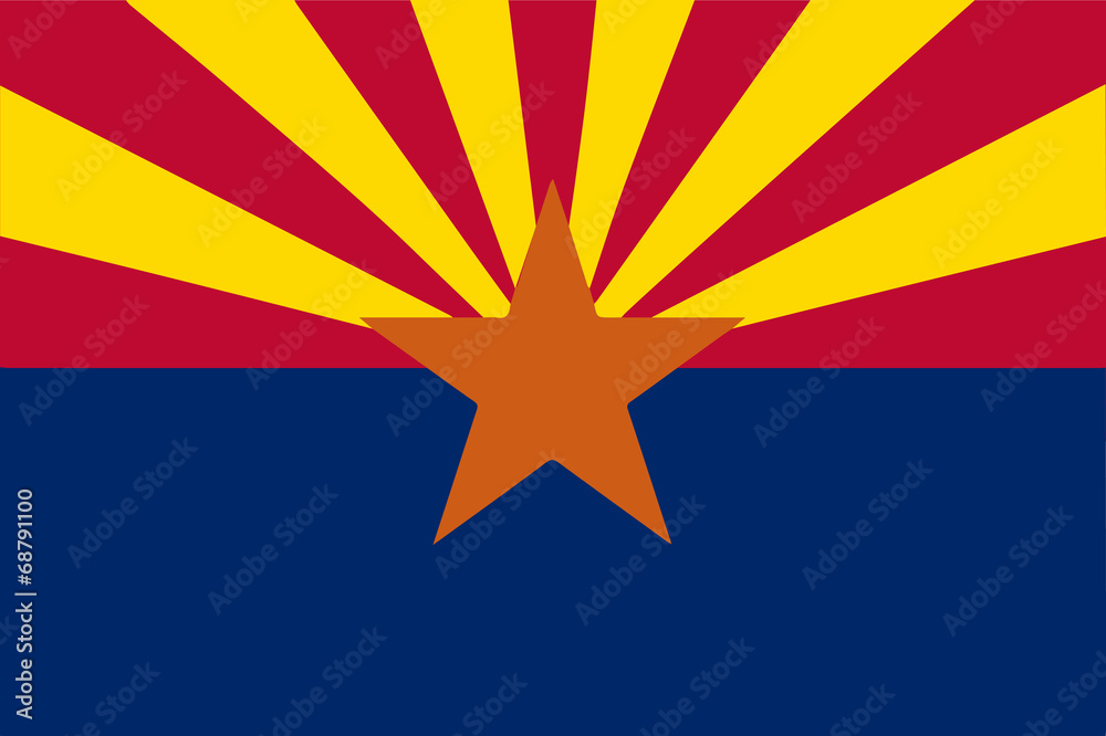Arizona State Flag - obrazy, fototapety, plakaty 