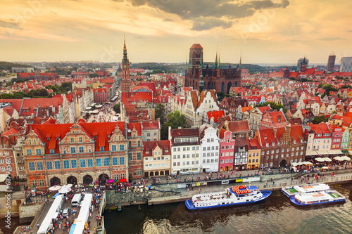 Top view on Gdansk old town and Motlawa river, Poland. © Photocreo Bednarek